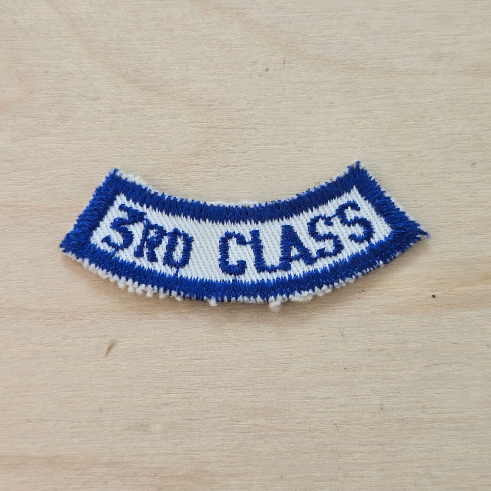 VTG BSA 1970s 3rd Class Rank Patch Blue White Embroidered Scout Uniform Badges